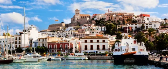 Coast of Spain with boats