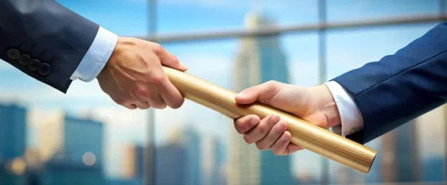 a baton is passed on