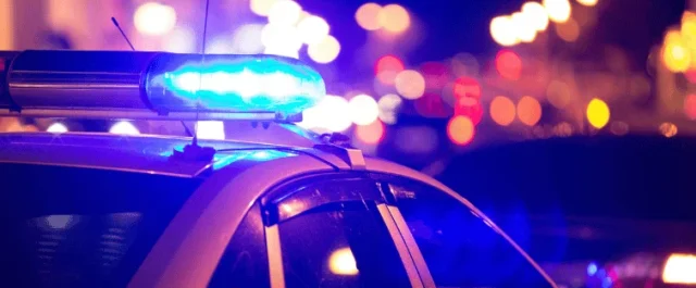 police car with flashing lights