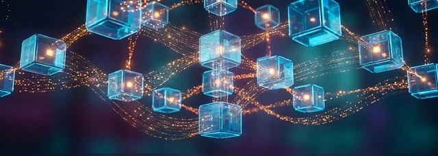 digitale Blöcke auf einem dunklen Hintergrund