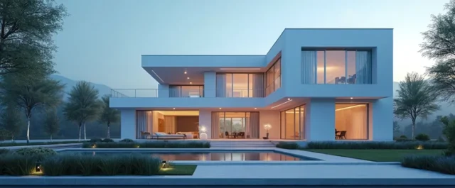 Eine moderne Villa mit Pool